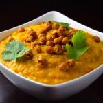 Carrot Turmeric Soup with Spiced Chickpeas