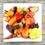 Roasted Vegetables With Tangy Avocado Dressing