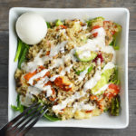 Mediterranean Quinoa Salad With Halloumi and Tahini Dressing